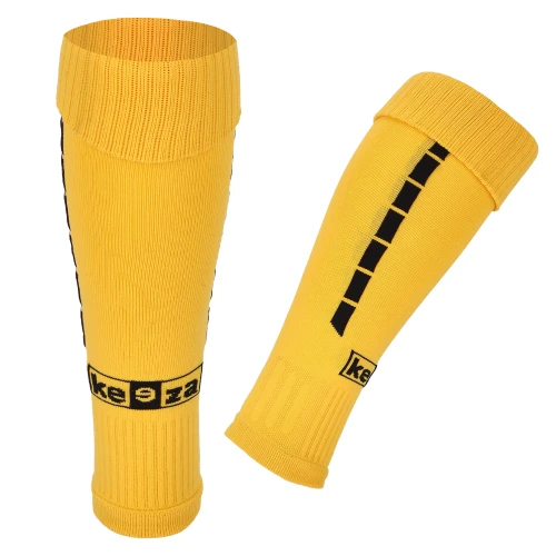 Getry piłkarskie PRO bez stopy - tuby piłkarskie żółte