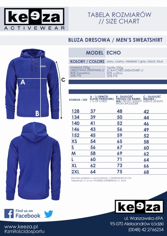 Bluza bawełniana kangurka Łódź Kocha Sport