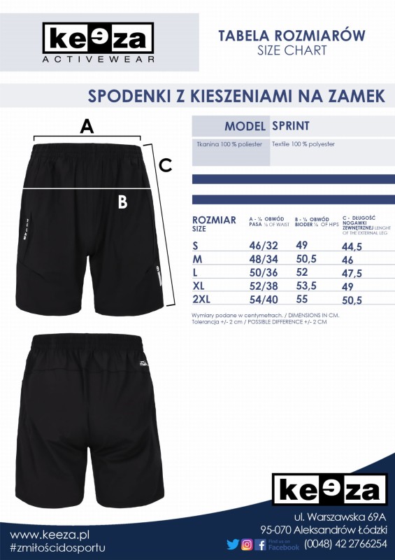 Krótkie spodenki Sprint