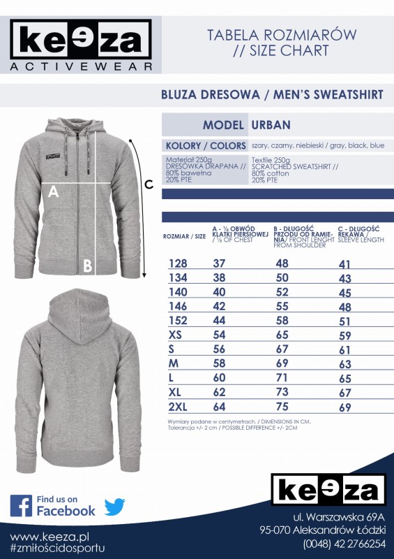 Tabela bluzy Urban