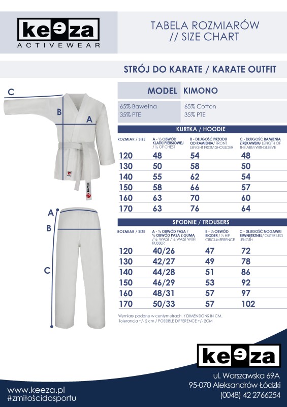 TABELA KIMONO