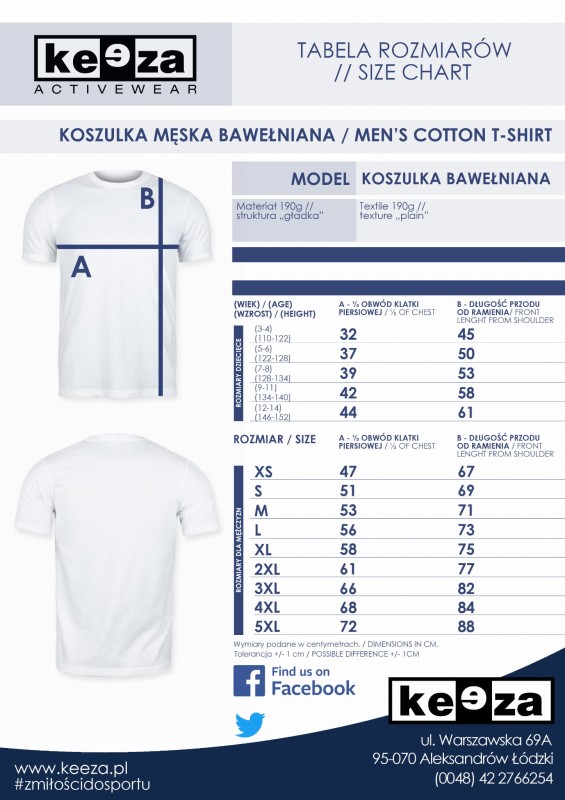 Tabela rozmiarów